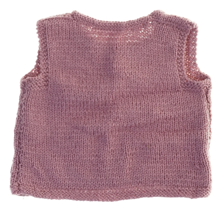 Strikket børnevest (str. 29 x 26 cm)