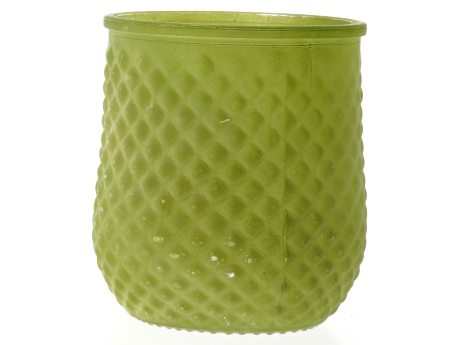 Grønt dekoreret lysglas (str. 11 cm)