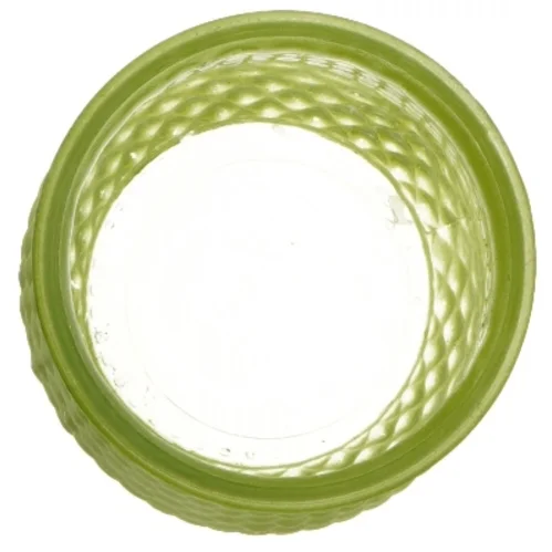 Grønt dekoreret lysglas (str. 11 cm)