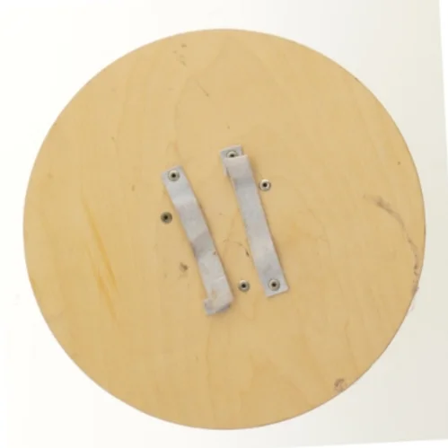 Træskjold med dekoration (str. Ø 36 cm)