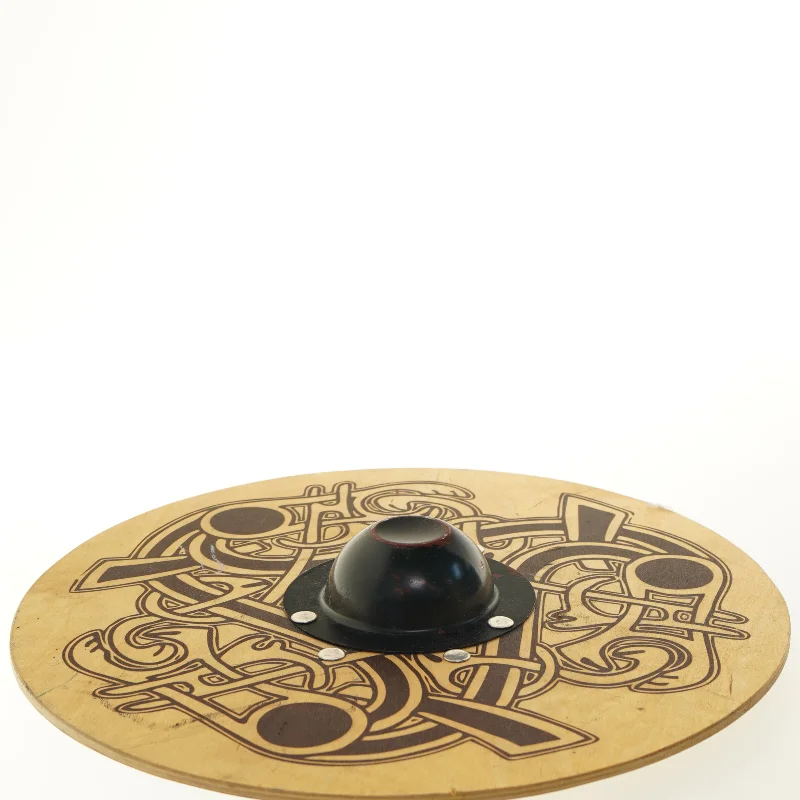 Træskjold med dekoration (str. Ø 36 cm)