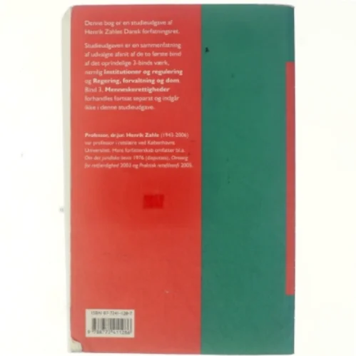 Dansk forfatningsret af Henrik Zahle (Bog)