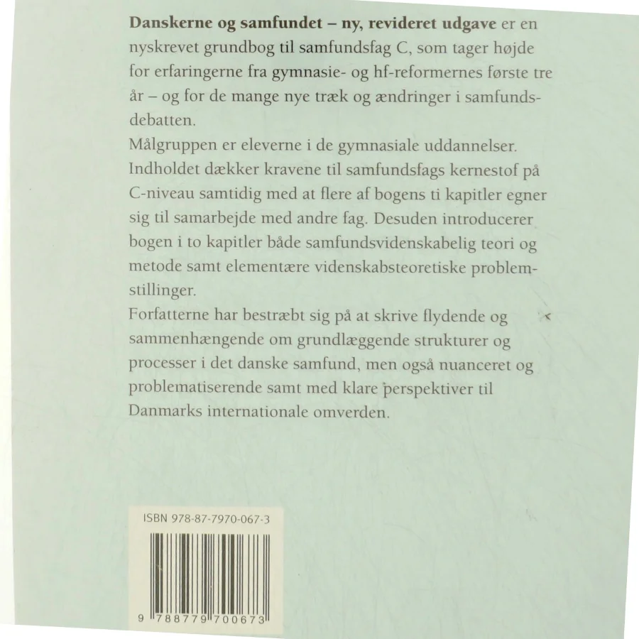Danskerne og samfundet : grundbog til samfundsfag C (Bog)