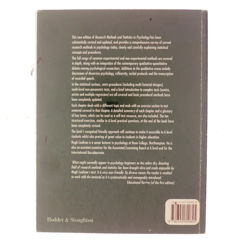 Research methods and statistics in psychology af Hugh Coolican (Bog)