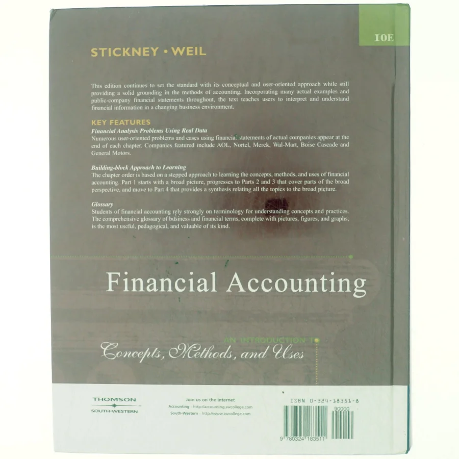 Financial accounting : an introduction to concepts, methods, and uses, Clyde P. Stickney and Roman L. Weil (Bog) fra Thomson
