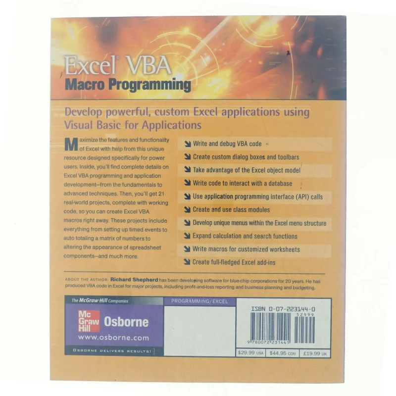 Excel VBA macro programming af Richard Shepherd (Bog)