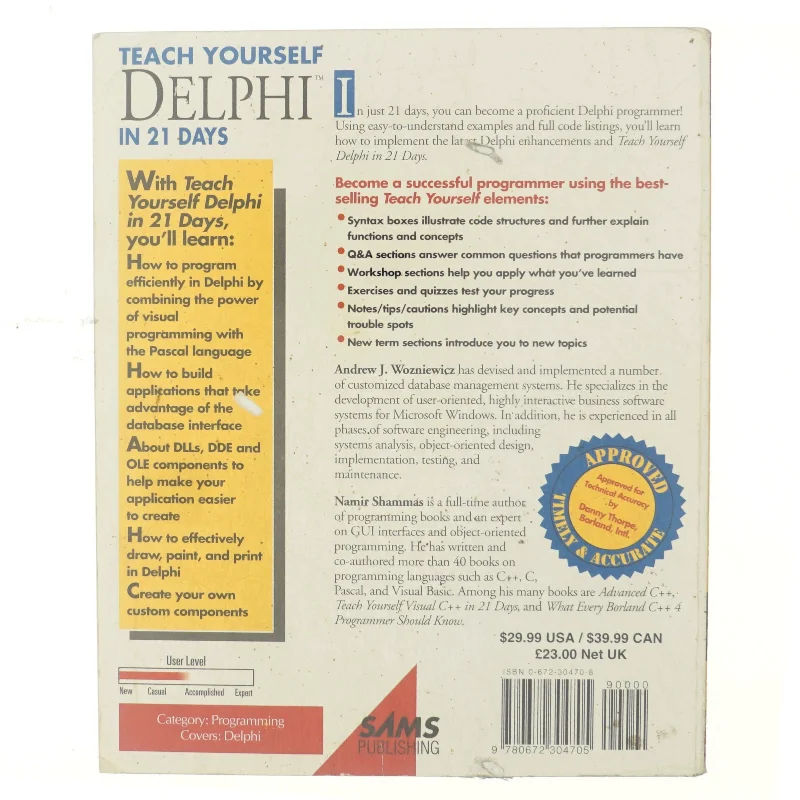 Teach yourself Borland Delphi in 21 days (Bog)
