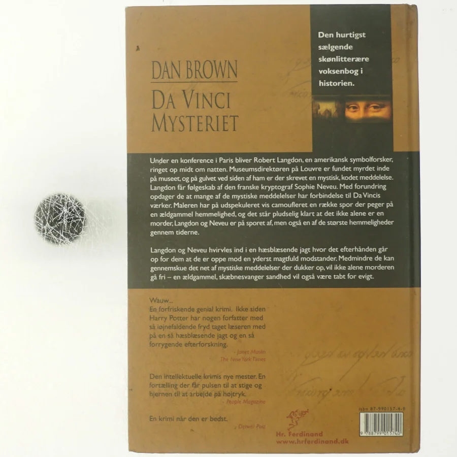 Da Vinci Mysteriet af Dan Brown (Bog)