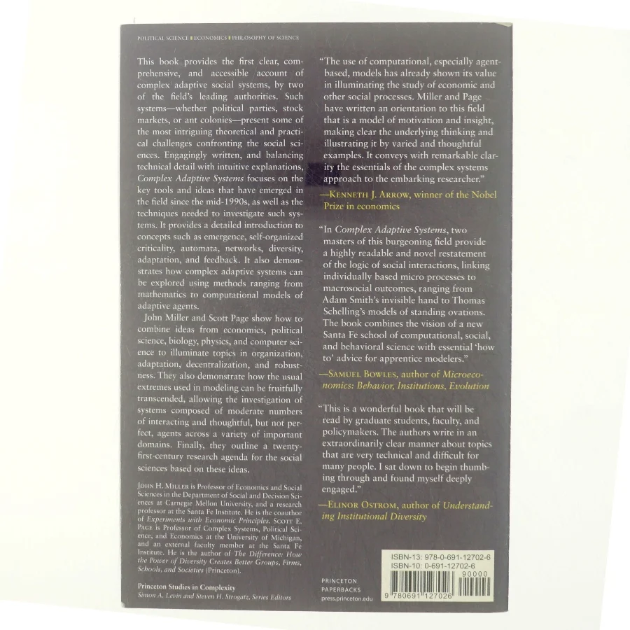 Complex adaptive systems : an introduction to computational models of social life af John H. Miller (Bog)