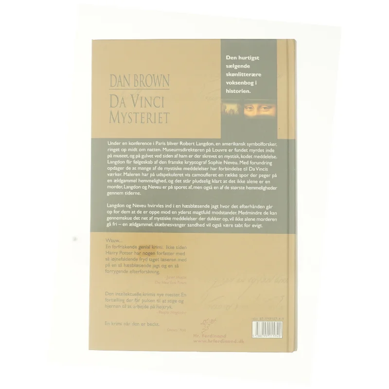 Da Vinci Mysteriet af Dan Brown (Bog)
