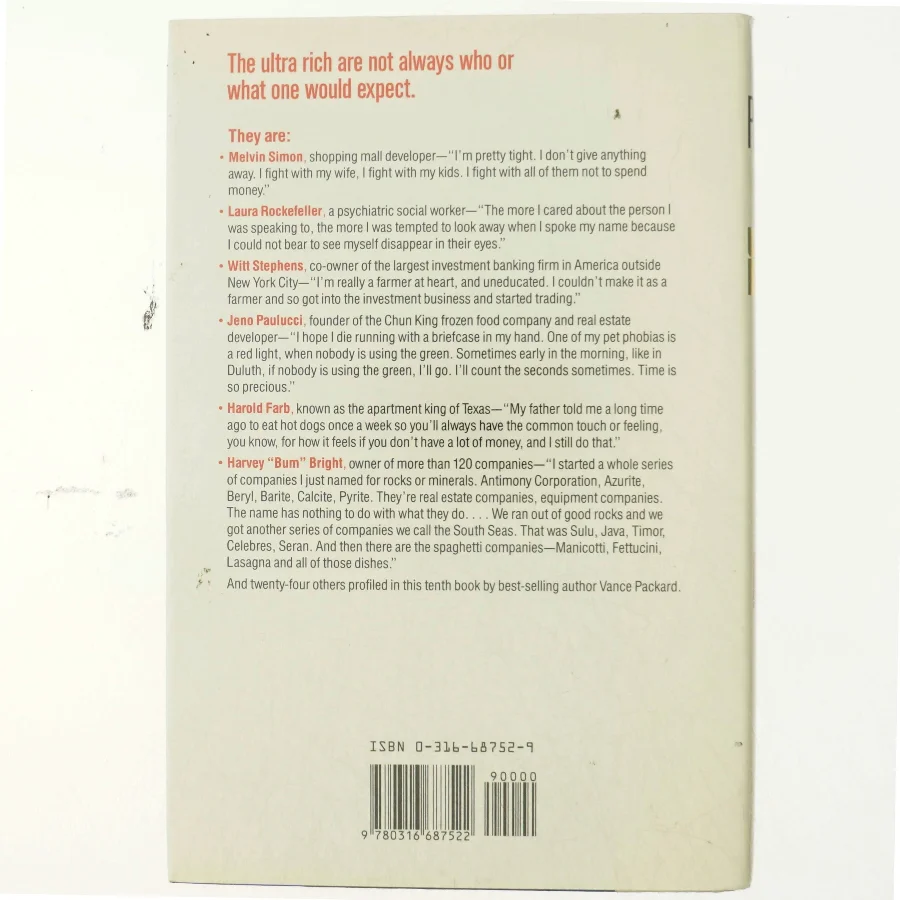 The ultra rich : how much is too much? af Vance Packard (Bog)