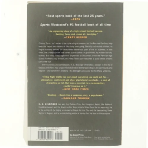 Friday night lights af H. G. Bissinger (Bog)