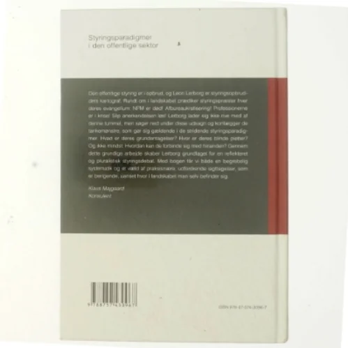 Styringsparadigmer i den offentlige sektor af Leon Lerborg (Bog)