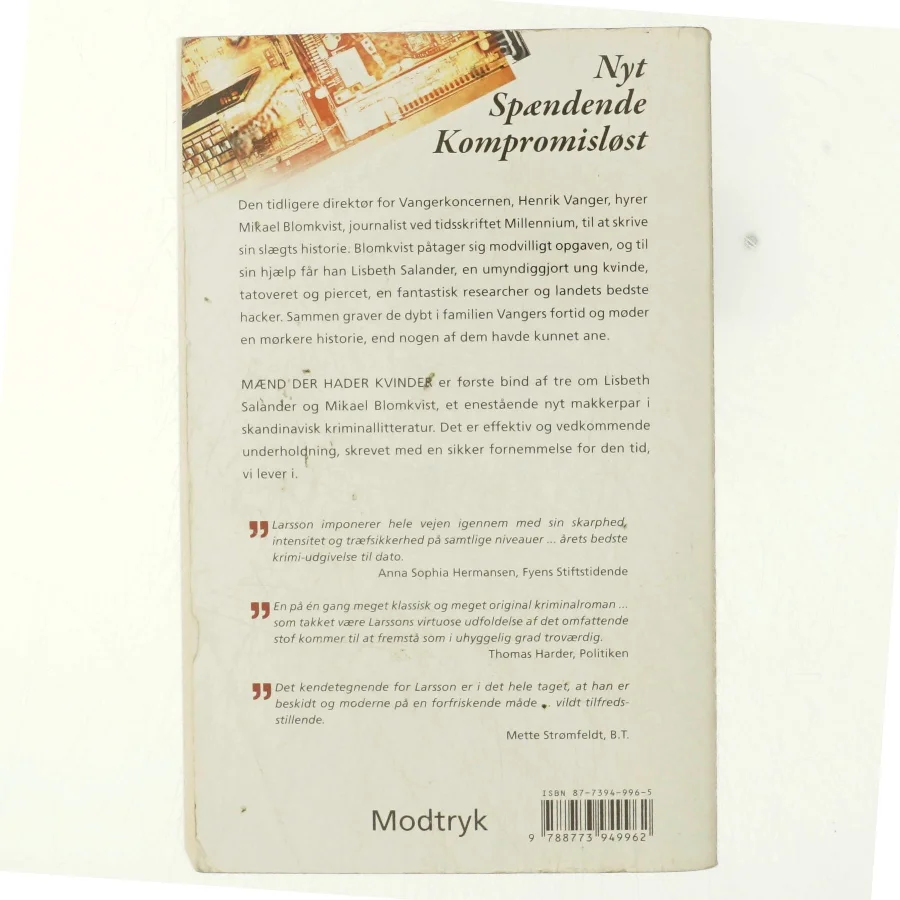 Mænd der hader kvinder af Stieg Larsson (Bog)