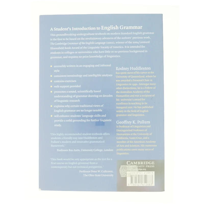 A Student's Introduction to English Grammar af Huddleston, Rodney; Pullum, Geoffrey K. (Bog)