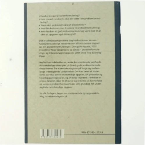Problemformulering på de samfundsvidenskabelige uddannelser af Lotte Rienecker (Bog)