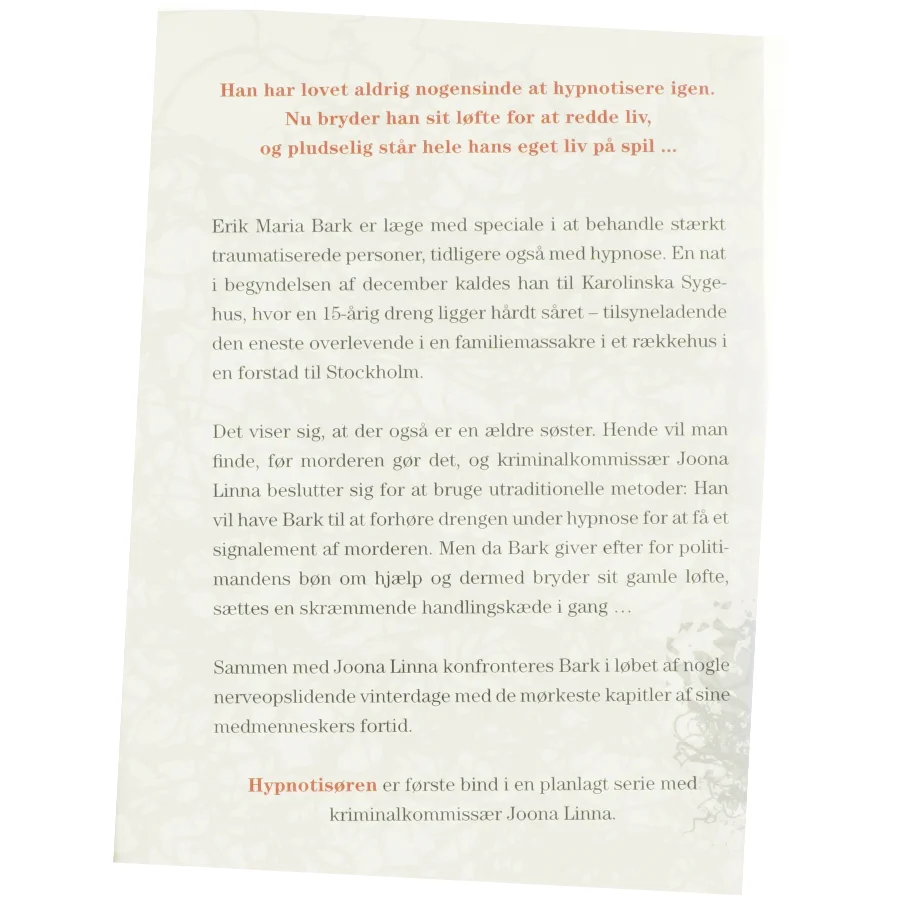 Hypnotisøren : kriminalroman af Lars Kepler (Bog)