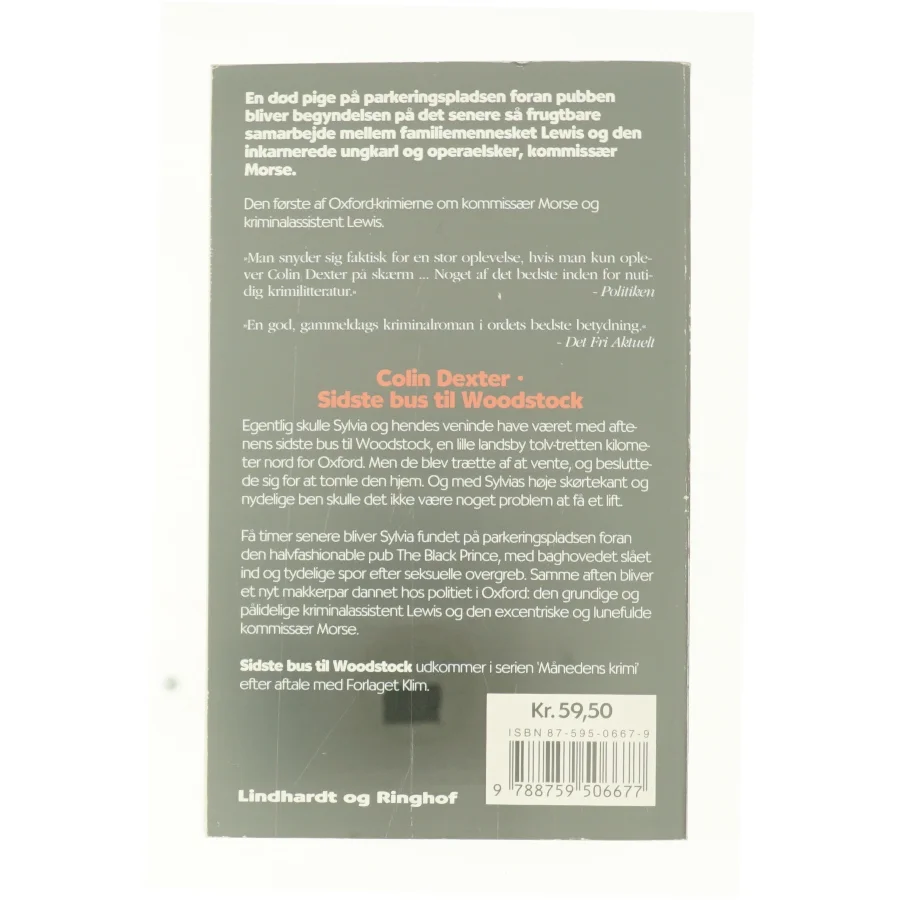 Sidste bus til Woodstock af Colin Dexter (Bog)