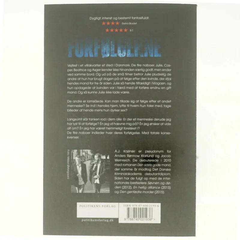 Forfølgeren af A. J. Kazinski (Bog)