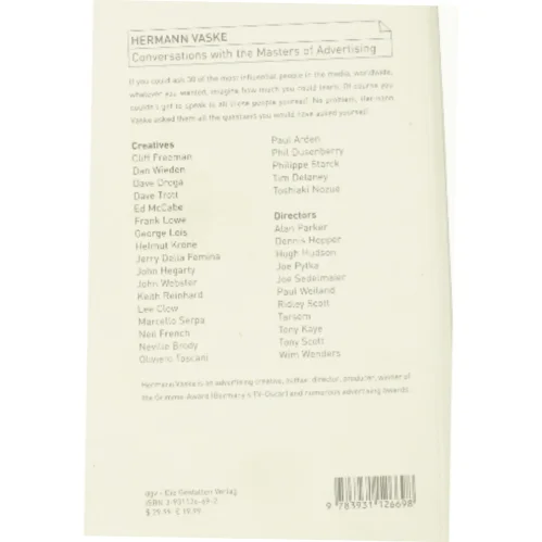 Standing on the Shoulder of Giants: Hermann Vaske's Conversations with the Masters of Advertising (Bog)