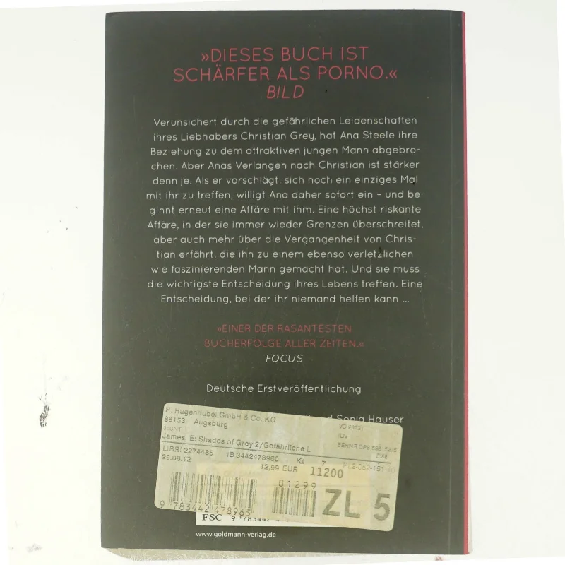 Gefährliche Liebe : Roman = Shades of Grey - Gefährliche Liebe af E L James (Bog)