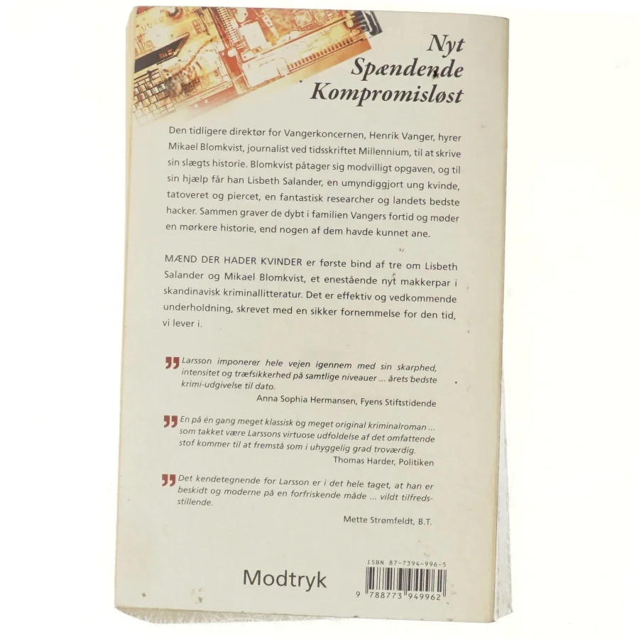 Mænd der hader kvinder af Stieg Larsson, Stieg Larsson (Bog)