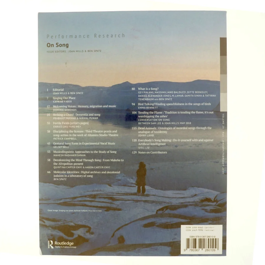 On Song af Joan Mills, Ben Spatz (Bog) Performance research