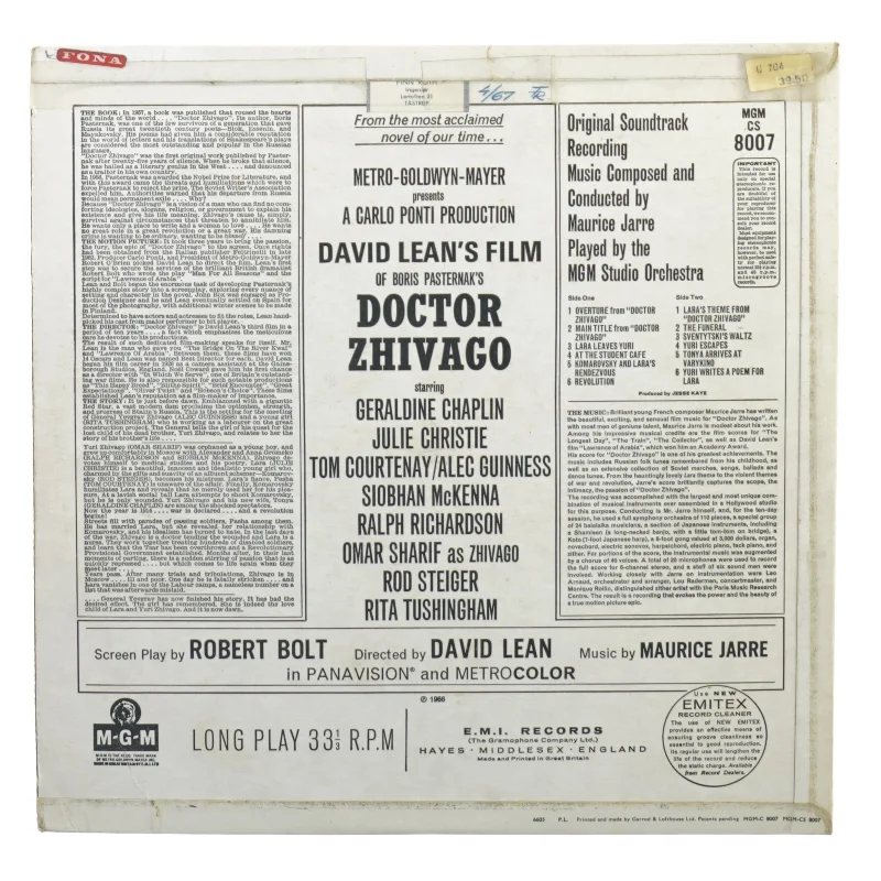 Doctor Zhivago fra Mgm (str. 30 cm)