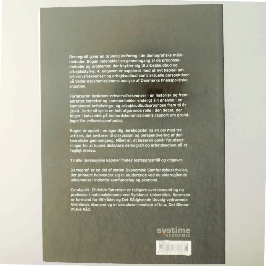 Demografi : befolkningsudvikling, befolkningsprognoser og arbejdsudbud af Christen Sørensen (Bog)