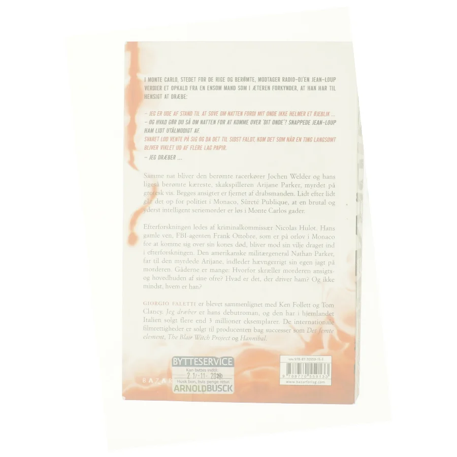 Jeg dræber af Giorgio Faletti (Bog)