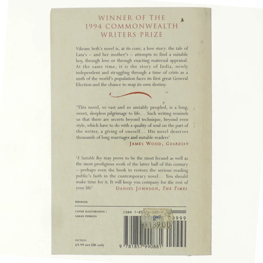 A suitable boy af Vikram Seth (Bog)