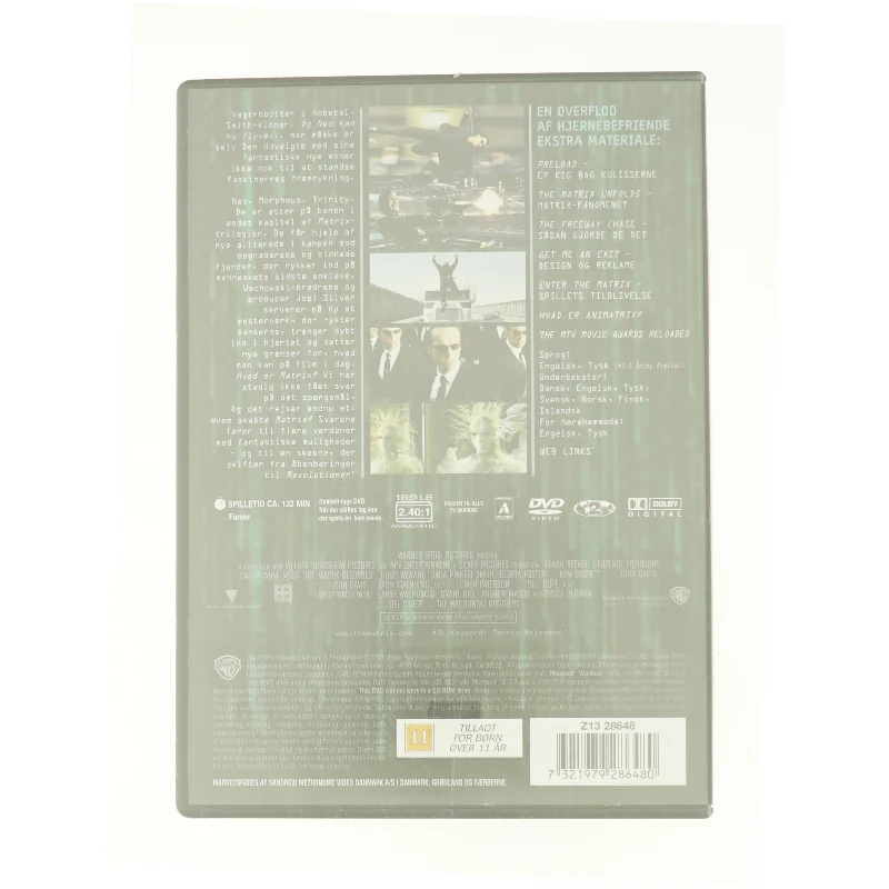Matrix Reloaded, the fra DVD