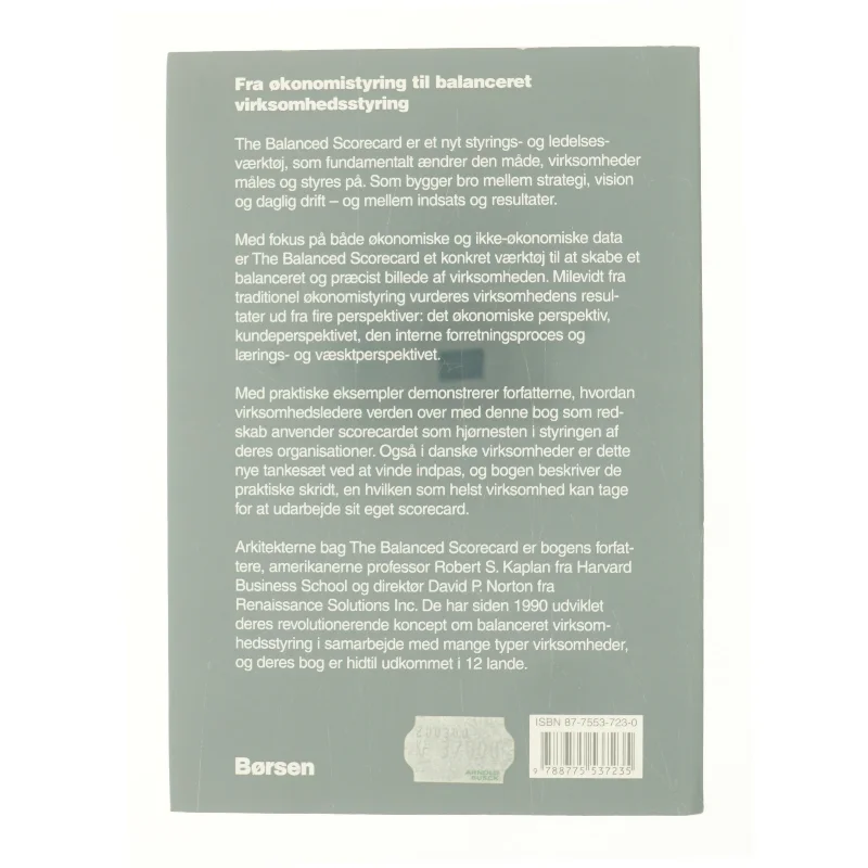 The balanced scorecard af Robert S. Kaplan og David P. Morten (Bog)
