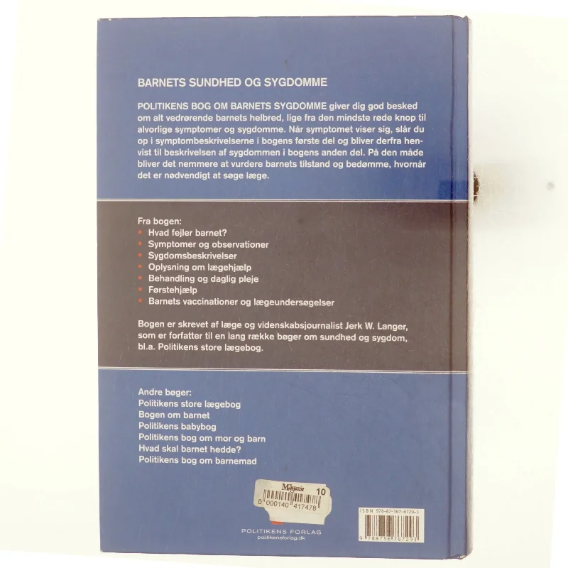 Politikens bog om barnets sygdomme af Jerk W. Langer (Bog)