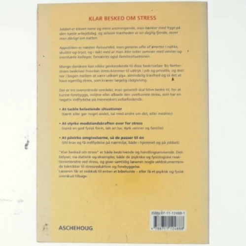 Klar besked om stress af Bo Netterstrøm (Bog)