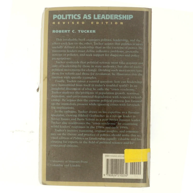 Politics as leadership af Robert C. Tucker (Bog)