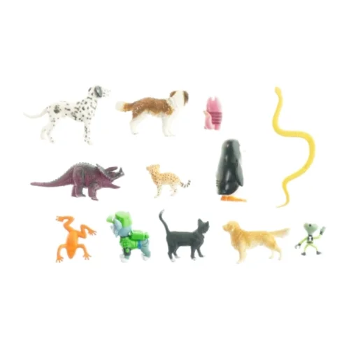Forskellige legetøjsdyr (12 stk)