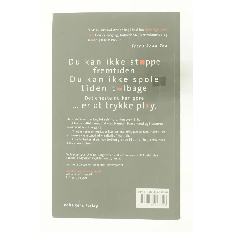Døde piger lyver ikke af Jay Asher (Bog)