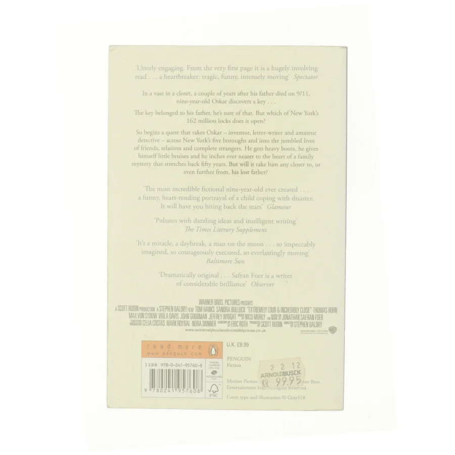 Extremely loud & incredibly close af Jonathan Safran Foer (Bog)