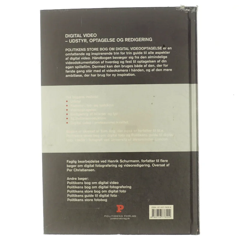 Politikens store bog om digital videooptagelse af Tom Ang (Bog)