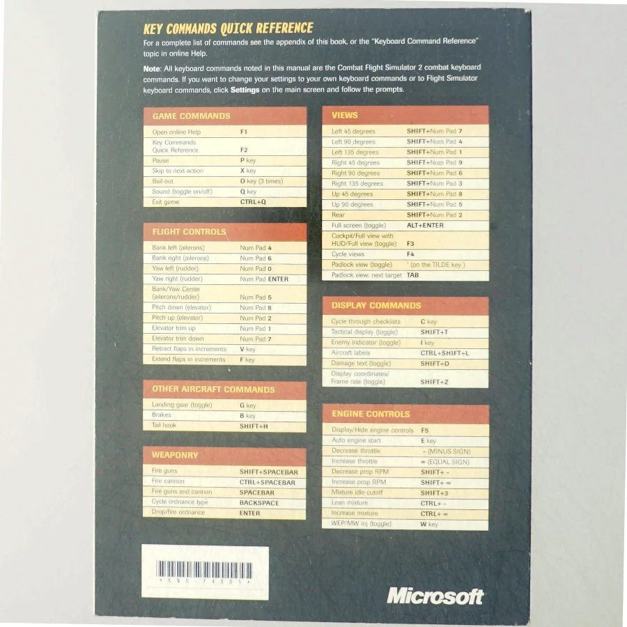 Combat Flight Simulator 2 Manual fra Microsoft