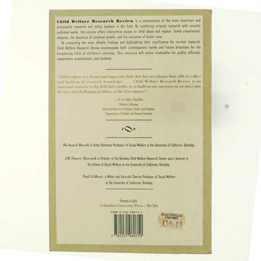 Child Welfare Research Review af Richard P. Barth, Jill Duerr Berrick (Bog)