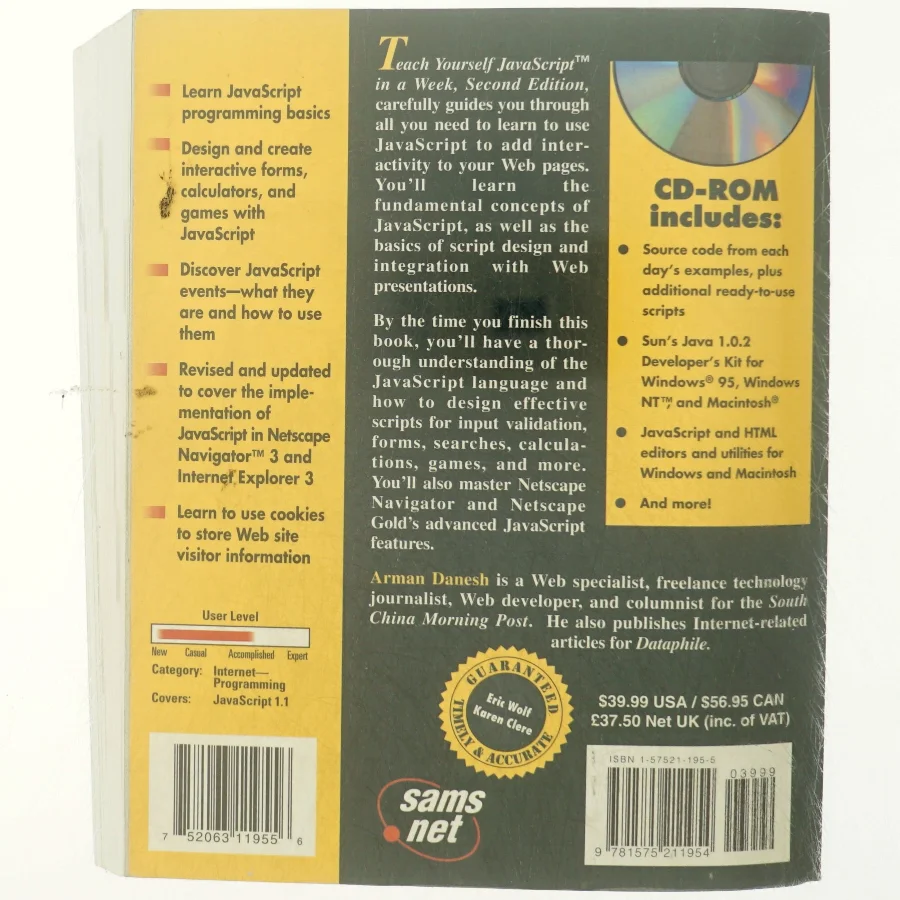 Teach yourself JavaScript 1.1 in a week af Arman Danesh (Bog)