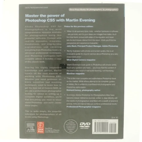 Adobe Photoshop CS5 for photographers : a professional image editor's guide to the creative use of Photoshop for the Macintosh and pc af Martin Evening (Bog)