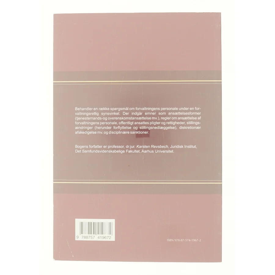 Forvaltnings personalet a Karsten Revsbech (Bog)