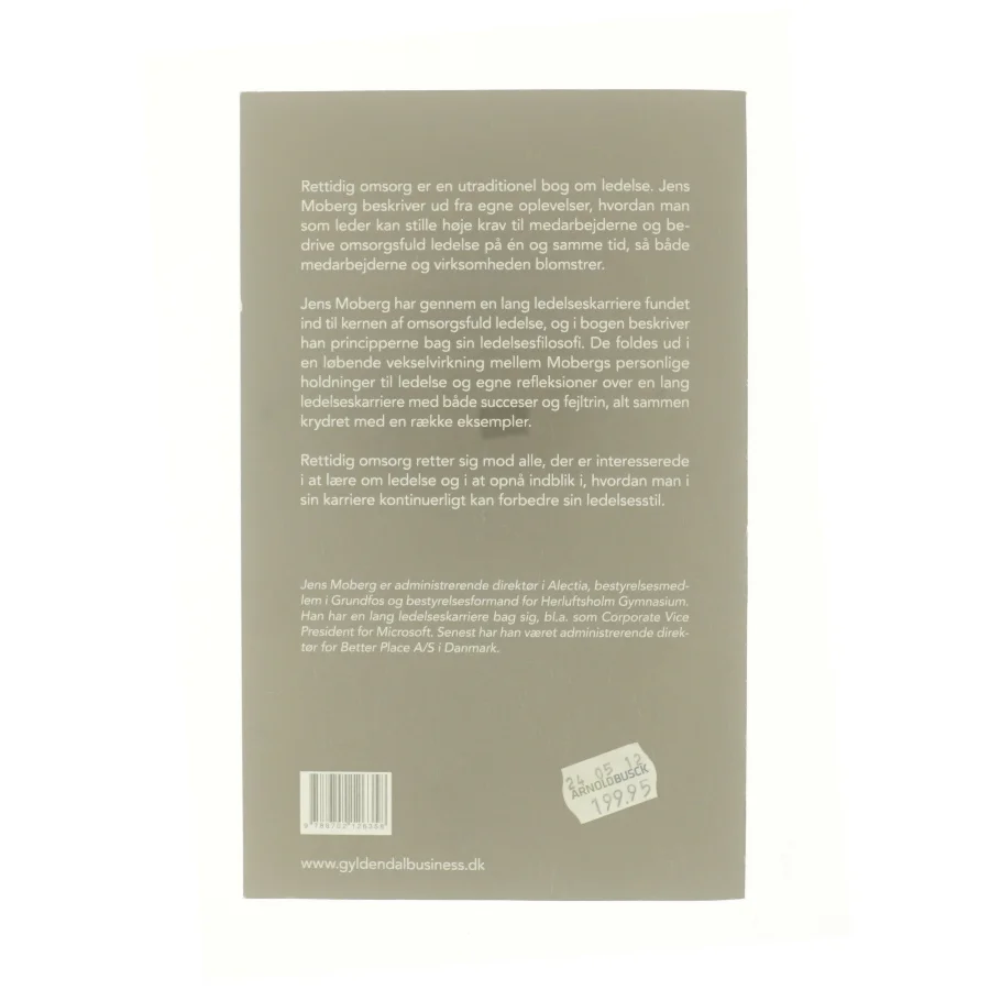Rettidig omsorg af Jens Moberg (Bog)
