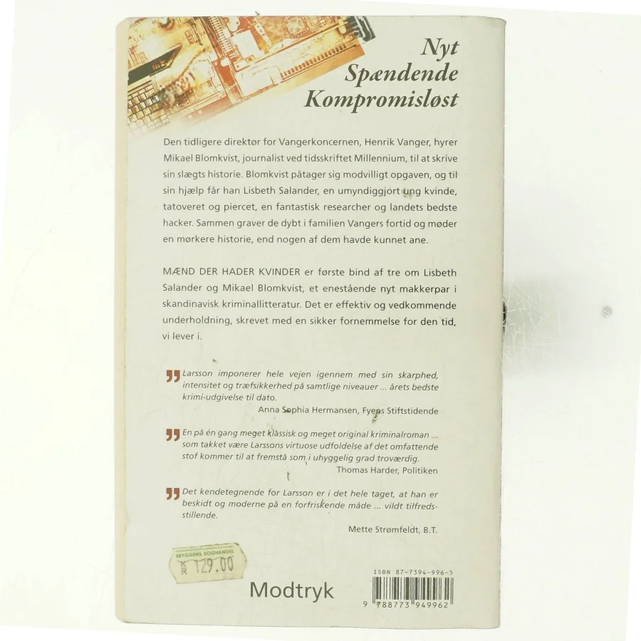 Mænd der hader kvinder af Stieg Larsson (Bog)