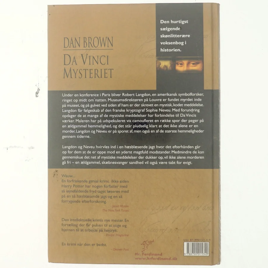 Da Vinci Mysteriet af Dan Brown (Bog)