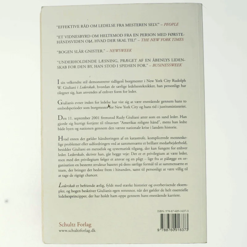 Lederskab (Bog) Rudolph W. Giuliani