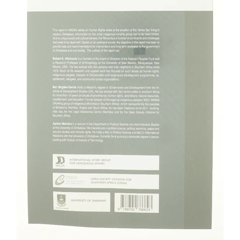 The San in Zimbabwe af Ashton Murwira, Ben Begbie-Clench, Robert K. Hitchcock (Bog)